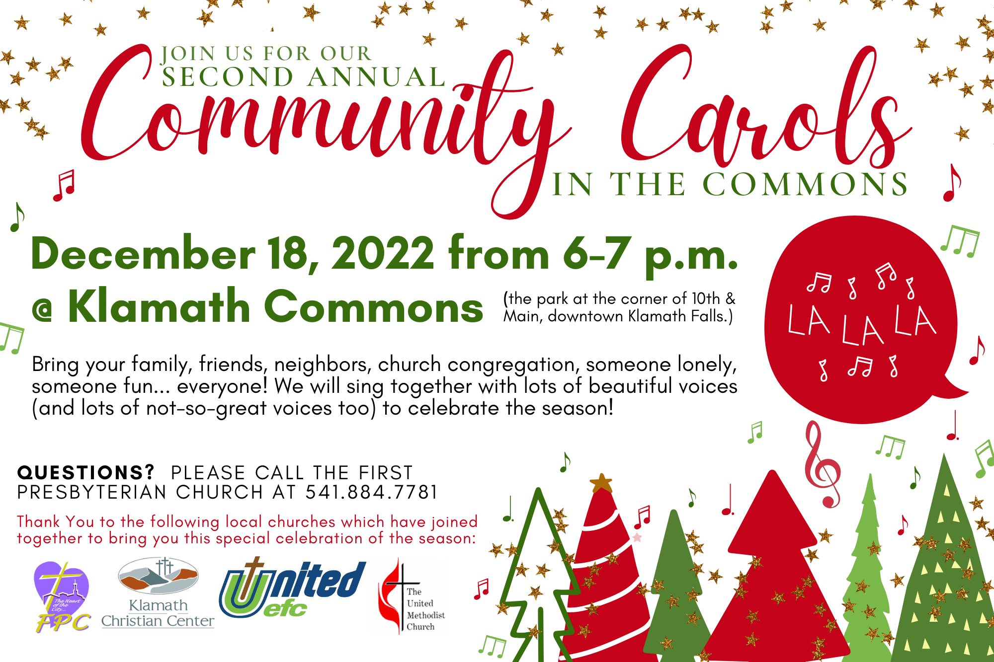 Featured image for “Community Carols in the Commons:  December 18, 2022”